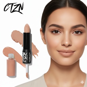 Ruj si creion de buze CTZN, Nudiversal Lip Duo, rezistent la apa, cu unt de mango salbatic, Capri - Img 2