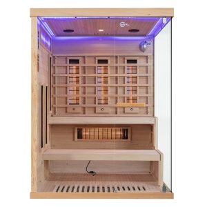 Sauna uscata cu infrarosu si terapie cromatica pentru 3 persoane EP3RS stanga 150 x 140 cm - Img 3