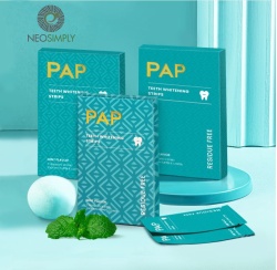 Set Benzi pentru albirea dintilor Neosimply®, Technologie PAP, 7 tratamente, mint