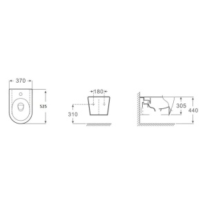 Set Bideu si Vas WC PRO GROHE, montaj suspendat, ceramica sanitara, Vas WC Fluminia Minerva RIMLESS +Bideu +Capac Soft-Close Inclus +Cadru + Clapeta Negru Matt Patrat - Img 3