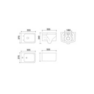 Set Bideu Si Vas WC PRO MOUSE CUBIC RIMLESS, Montaj Suspendat, Ceramica Sanitara, Capac Soft-Close Inclus, Alb - Img 4