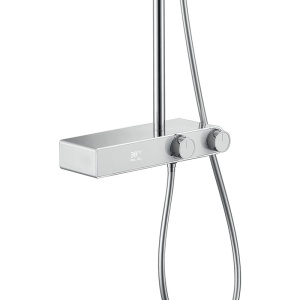 Set de dus F12A Design Modern, Cu Efect de Ploaie si Afisaj LCD, Culoare Crom - Img 5