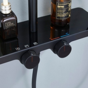 Set de dus F13-BL, Dus cu efect de ploaie, Culoare Negru - Img 7
