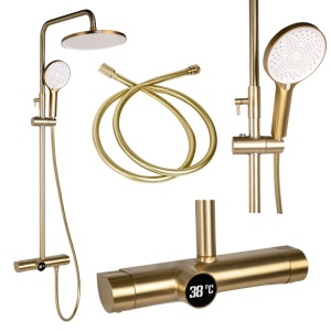 Set de dus incastrat PRO cu ecran LCD, Finisaj Auriu