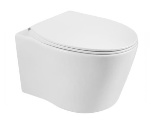 Set Vas WC PRO GEBERIT, Montaj Suspendat, Ceramica Sanitara, Vas WC ALBA RIMLESS + Capac Soft-Close SLIM Inclus + Cadru + Clapeta - Img 4