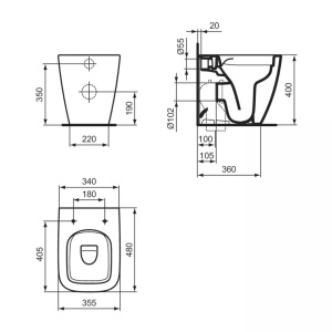 Set vas WC suspendat Ideal Standard I.life S alb cu bideu si capac slim softclose - Img 2