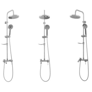Sistem de dus REA LUIS CHROME, montaj pe perete, ploaie de dus, 3 functii, finisaj crom - Img 2