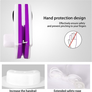 Stergator Geam Magnetic, SeveShop®, Aparat Spalat Geamuri, Pentru Geamuri Termopan 18-30 mm, Racleta Geamuri Duble Cu Sistem Magnetic Puternic, Curata Ambele Fete Simultan, Stergator Geam Cu Maner Ergonomic, Snur Siguranta, Mov - Img 7