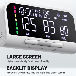 Tensiometru Fara Fir SeveShop pentru Uz Casnic, Reincarcabil, Usor de Utilizat, Cu Aplicatie Gratuita pentru iOS/Android, Apple Health si Google Fit, Monitorizare Tensiune Arteriala Precisa cu Display LED, Design Ergonomic si Elegant, Alb Lucios - Img 3