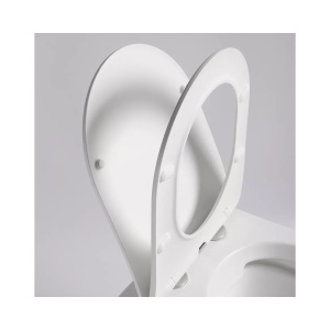 Vas WC RIMLESS VITO ALB/AURIU, Capac slim premium Soft-Close, Suspendat, Ceramica sanitara - Img 4