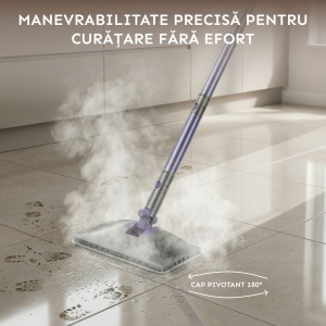 Aparat Curatat Aburi SeveShop® SC-06 1200W, Mop Cu Aburi Portabil 7 m Cablu, Incalzire Rapida 15s, Mop Electric Multifunctional 400ml, Abur, Curatare Fara Detergenti Pentru Gresie, Parchet, Covoare, Aparat Curatat Aburi Profesional, Galben - Img 5
