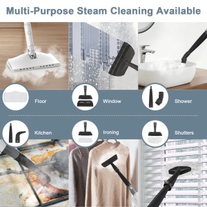Aparat Curatat Aburi SeveShop® Teendow SC-05 1200W, Mop Cu Aburi Portabil 2 Bar, Incalzire Rapida 60s, Mop Electric Multifunctional 350ml, Abur 100-115°C, Curatare Fara Detergenti Pentru Gresie, Parchet, Covoare, Aparat Curatat Aburi Profesional - Img 3