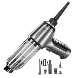 Aspirator de mana SeveShop, 7.4V, 2400 mAh, 0.7l, Putere 63.000 PA, Autonomie 20 minute, cu filtru HEPA, argintiu