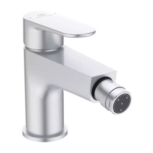 Baterie bideu Ideal Standard Cerafine O argintiu mat cu ventil Click-Clack
