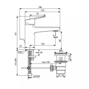 Baterie lavoar cu monocomanda Ideal Standard Ceraplan BD225AA - Img 3