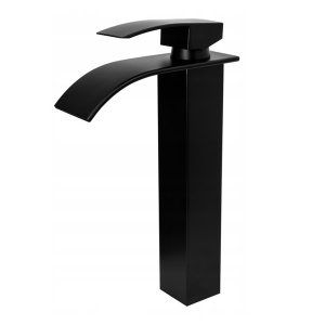 Baterie Lavoar PRO Dora Black, Montaj Pe Blat, Capat Fix, Inaltime 30.5 Cm, Finisaj Negru Mat - Img 1