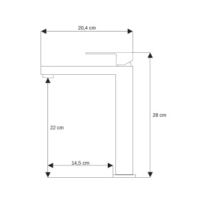 Baterie lavoar PRO QUADRO 3043H-A, Montaj pe blat, inaltime 28 cm, finisaj Auriu - Img 2
