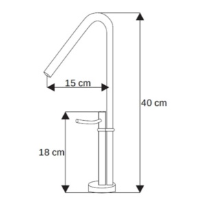 Baterie lavoar PRO STELLA Chrome, Montaj pe blat, inaltime 40 cm, finisaj Crom - Img 4