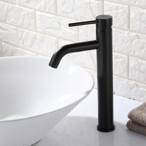 Baterie lavoar REA LUNGO BLack, Inaltime 28cm, finisaj Negru Mat - Img 5