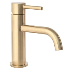 Baterie lavoar REA Lungo Gold, Inaltime 16.5 cm, finisaj Auriu periat - Img 1