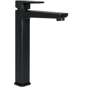 Baterie Lavoar REA ORIX BLACK HIGH, Montaj Blat, Capat Fix, Monocomanda, Inaltime 27.5 Cm, Finisaj Negru Mat