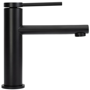 Baterie Lavoar REA OVAL BLACK LOW, Montaj Pe Blat, Capat Fix, Monocomanda, Inaltime 18 Cm, Culoare Negru, Finisaj Mat - Img 2