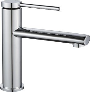 Baterie Lavoar REA OVAL CROM LOW, Montaj Pe Blat, Capat Fix, Monocomanda, Inaltime 18 Cm, Crom - Img 4