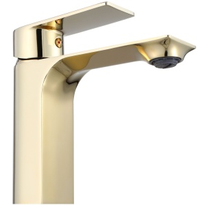 Baterie Lavoar REA URBAN GOLD LOW, Montaj Pe Blat, Capat Fix, Inaltime 15 Cm, Finisaj Auriu - Img 5
