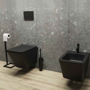 Bideu suspendat cu fixare ascunsa Spectrum Lima 34 x 45.8 cm negru mat - Img 2