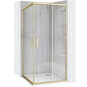 Cabin de du?? Rea City, Dimensiune 90x90cm, Culoare Gold Brush
