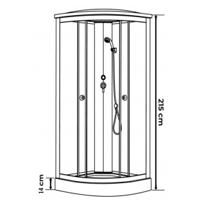 Cabin de du?? semicircular, 100x100 cm, cdi?? inclus, Crom mat, WSH303C - Img 4