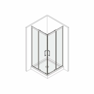 Cabina de dus 90x90 cu usi glisante Mediterraneo Hector, Negru mat - Img 2