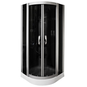 Cabina de dus cu Hidromasaj, Design Elegant 100x100cm , Culoare Crom/Negru - Img 10