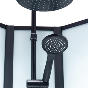 Cabina de dus cu Hidromasaj PUERTO 01A ,Design Modern 80x80cm, Culoare Negru - Img 9