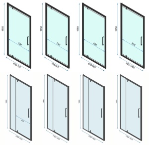 Cabina de dus cu Usa Pivotanta Rea Rapid Swing 80x100, Negru - Img 6
