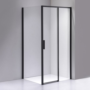 Cabina de dus dreptunghiulara din sticla securizata si rame negre Nova 120 x 80 cm - Img 3