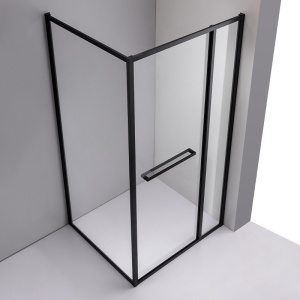 Cabina de dus KIRA Dreptunghiulara 110x80cm, Design Modern , Culoare Negru - Img 3