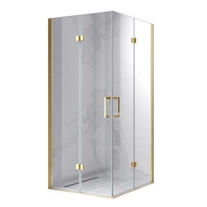 Cabina de dus KZ08A Patrata 70x70cm , Design Elegant, Culoare Auriu
