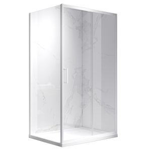 Cabina de dus KZ103 Dreptunghiulara 90x80cm, Design Modern, Culoare Alb - Img 3