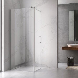 Cabina de dus KZ15 Dreptunghiulara 90x50cm, Design Modern, Culoare Crom - Img 3