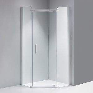 Cabina de dus KZ91B Pentagonala 90x90cm, Design Modern , Culoare Alb - Img 3