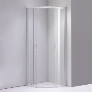 Cabina de dus KZ94C Semirotunda 100x100cm, Design Modern, Culoare Alb - Img 3