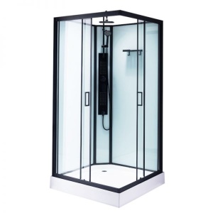 Cabina de dus LISA cu Hidromasaj, Dimensiune 80x80cm, Culoare Negru - Img 1