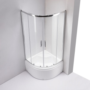 Cabina de dus MAJA, Dimensiune 100x100cm, Usi glisante, Culoare Crom+Cada de dus inalta - Img 3