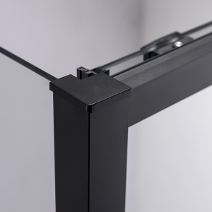 Cabina de dus NOVA Super slim, Dimensiune 100x80cm, Sticla securizata 6mm, Culoare Negru - Img 4