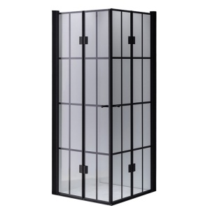 Cabina de dus patrata BS08C, Dimensiune 100x100cm, Culoare Negru