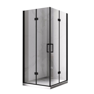 Cabina de dus patrata din sticla securizata rama neagra KZ08D 100 x 100 cm