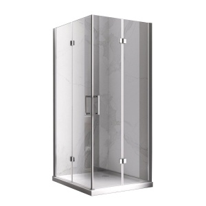 Cabina de dus patrata KZ08C, Dimensiune 90x90cm, Culoarea Crom