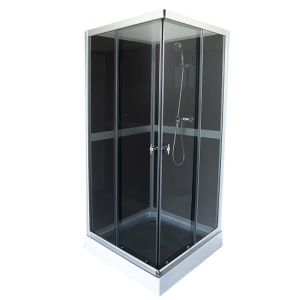 Cabina de dus patrata WSH309A , cu cadita de dus 80x80cm , Culoare Gri
