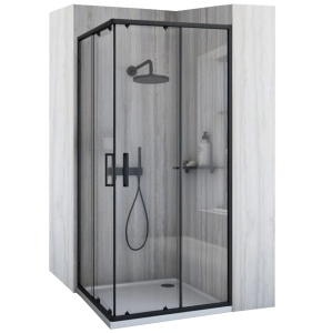 Cabina de dus Rea City, Dimensiune 80x80cm, Culoare Black